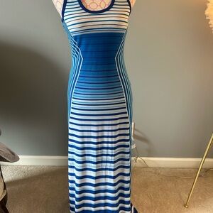 Blue Striped Maxi Dress